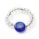 Sunflower Handmade Millefiori Glass Beads Finger Ring for Kid Teen Girl Women RJEW-JR00381-5