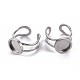 201 Stainless Steel Cuff Pad Ring Settings STAS-S080-040A-P-5