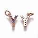 Brass Micro Pave Cubic Zirconia Charms ZIRC-L070-38Y-RG-2