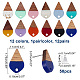 SuperZubehör 12 Paar 12 Farben transparente und undurchsichtige Ohrstecker aus Harz und Walnussholz RESI-FH0001-42-4