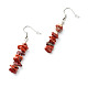Natural Red Jasper Chip Beads Dangle Earrings EJEW-JE04649-04-1