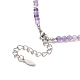 Halskette mit klarem Zirkonia-Bowknot-Anhänger und natürlichen Amethyst-Perlenketten für Damen NJEW-JN04271-03-3