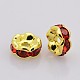 Brass Rhinestone Spacer Beads RB-A014-L6mm-21G-2