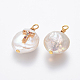 Colgantes naturales de perlas cultivadas de agua dulce PEAR-L027-01T-2