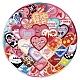 Adesivi autoadesivi in PVC con cuore d'amore a forma di cartone animato STIC-PW0020-05-2