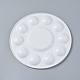 描画ペイントツール  ネイルアートプラスチックカラーパレット皿  フラットラウンド  ホワイト  17x1.2cmトレイ：3.2cmと6.3cm AJEW-TAC0012-01-2