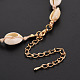 Natural Spiral Shell Beaded Necklace NJEW-T014-01-4