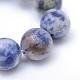 Brins de perles de jaspe tache ronde naturelle tache bleue naturelle G-R345-6mm-14-4