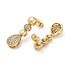 Brass Micro Pave Cubic Zirconia Dangle Stud Earrings EJEW-P252-06C-G-2