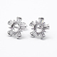925 Sterling Silver Micro Pave Cubic Zirconia Stud Earring Findings STER-F035-13P-1