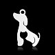 201ステンレス鋼ペンダント  シルエットチャーム  犬  ステンレス鋼色  18x17x1mm  穴：1.6mm STAS-N090-LA880-1-1