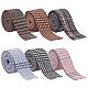 BENECREAT 6Pcs 6 Colors Cotton Ribbons, Garment Accessories, Double Sided Tartan Pattern, Mixed Color, 1 inch(25mm), about 1.09 Yards(1m)/pc, 1pc/color