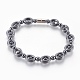 Non-magnetic Synthetic Hematite Bead Bracelets BJEW-E437-01-1