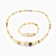 Natürliche Citrin Perlen Halsketten und Armbänder Schmuck-Sets SJEW-L132-05-1