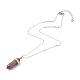 Bullet Shaped Natural Mixed Gemstone Pendant Necklaces NJEW-JN03570-2