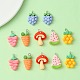12 pz 6 stili pendenti di frutta e verdura in resina opaca RESI-YW0001-56-2