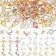 Gorgecraft 17 スタイルの合金カボション  ネイルアートの装飾の付属品  プラチナ·ゴールデン  10~26x6~18.5x1.5~3.5mm  114個/箱 MRMJ-GF0001-34-1