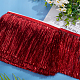 11yards 6inch Dark Red Wide Metallic Fringe Trim Tinsel Fringe Tinsel Trim Shiny Foil Effect for Latin Dance Dress Costume Clothing Accessories Tassel Lace Fringe Trimming Party Decor OCOR-WH0086-09C-4