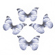 ポリエステル生地の翼の工芸品の装飾  DIYのジュエリー工芸品イヤリングネックレスヘアクリップ装飾  蝶の羽  グレー  32x43mm X-FIND-S322-010C-08-1
