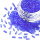 透明なガラスラッパビーズ  丸い穴  ブルー  3~8x2mm  穴：0.7mm  約450g /ポンド SEED-N005-001-C03-1