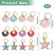 12 шт. эмалевые подвески для обуви с изображением морских организмов PALLOY-CA00013-2
