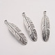 Tibetan Style Alloy Feather Pendants X-TIBEP-Q043-326-RS-2