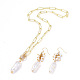Conjuntos de joyas con collar y aretes colgantes con cadenas de clips SJEW-JS01099-1