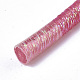 PVCチューブラー合成ゴムコード  中空パイプ  グリッターパウダー付き  濃いピンク  4mm  穴：1.8mm  約54.68ヤード（50m）/バンドル RCOR-T002-02B-05-3