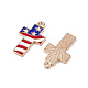 American Flag Style Alloy Enamel Pendants ENAM-K067-30-4