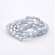 Pearl Luster Plated Imitation Jade Glass Faceted Rice Beads Strands GLAA-A030A-PL03-2