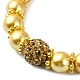 Braccialetti con perline di finte perle di vetro da donna BJEW-JB10034-05-3