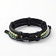 Adjustable Unisex Cowhide Cord Bracelets BJEW-L544-05A-2