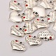 Charms strass a cuore stile tibetano colore argento antico X-TIBEP-N005-08A-2