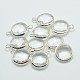 Silver Color Plated Brass Glass Pendants GLAA-J018D-S-2