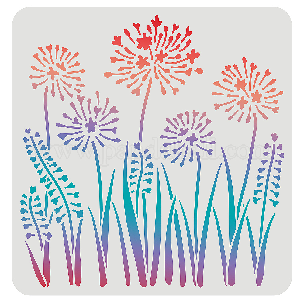 Wholesale FINGERINSPIRE Onion Blossom Stencils Template 30x30cm Plastic