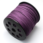 Экологичный шнур из искусственной замши, искусственная замшевая кружева, фиолетовые, 3.0x1.4 мм, около 98.42 ярда (90 м) / рулон
