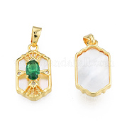 Латунные микропаве прозрачные подвески с фианитом KK-N233-422