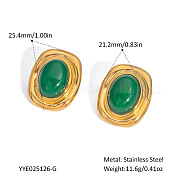 Овальные серьги-гвоздики из нержавеющей стали PW6758-1