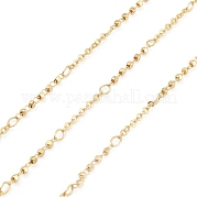 Brass Cube Beaded Link Chains CHC-M025-63G