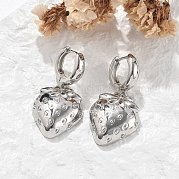 Латунные серьги-кольца без свинца и кадмия EJEW-R016-08P-01