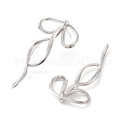 Серьги-гвоздики из латуни с бантом EJEW-M245-10P