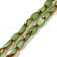 Fili di perle di vetro di colore opaco placcato&nbsp;EGLA-Q127-A01-02A