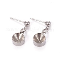 304 Stainless Steel Ear Nuts, Earring Backs, Stainless Steel Color,  6x4.5x3mm, Hole: 0.8mm