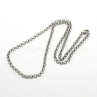 The Black Bow 10mm Sterling Silver Hollow Rolo Chain Necklace, 24 Inch