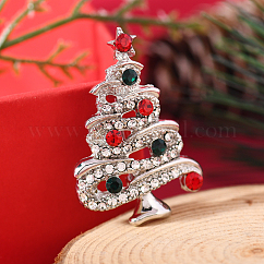 Broches en alliage de zinc et strass sur le thème de Noël pour vêtements de sac à dos, arbre de Noël