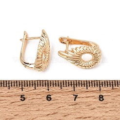 女性のための真鍮のフープピアス  ティアドロップ  18KGP本金メッキ  17x10.5x13mm&nbsp;KK-CBACA55-15G