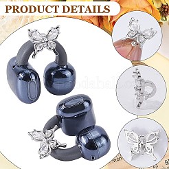 2 clip en alliage de strass pour accessoires décoratifs pour écouteurs&nbsp;FIND-CP0003-61B