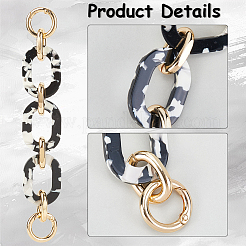 Акриловые овальные кольца цепочки-удлинители для сумок PURS-WH20002-02G-02