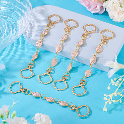 5 шт. сплав розовая эмалированная оболочка звеньевая цепь удлинитель сумки&nbsp;HJEW-TAC0103