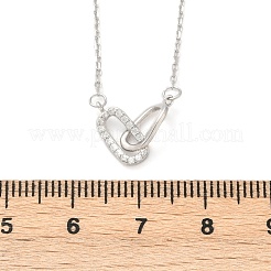 925 ожерелье из стерлингового серебра с прозрачным кубическим цирконием и микропаве&nbsp;NJEW-D317-01P